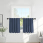 Pony Dance Short Length Curtains for Kitchen, Solid Half Window Curtain Tiers for Bathroom Energy Saving Privacy Shade for RV Camper, 34x36 Inch, Blue Haze, 2 Panels