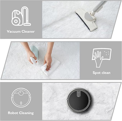 Shag Area Rug for Bedroom 5x8,White Fluffy Area Rugs for Living Room,Soft Fuzzy Rug Non-Shedding Indoor Plush Carpet for Kids Bedroom Nursery Dorm Home Decor