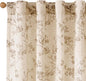 Lazzzy Taupe Floral Linen Curtains 96 Inch Farmhouse Back Tab Drapes for Living Room Bedroom Light Filtering Vintage Grandmillennial Rod Pocket Curtains, 2 Panels, W38 x L96, Taupe on Beige