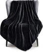 Exclusivo Mezcla Fleece Throw XL Blanket for Couch, Sofa, Super Soft and Warm Black Blankets, All Season, Cozy, Plush, Lightweight, 50x70 Inches