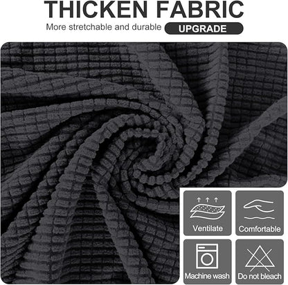 U-NICE HOME Stretch Futon Cover Armless Bed Slipcover - Soft Jacquard Fabric Washable for Pet Friendly, Dark Grey