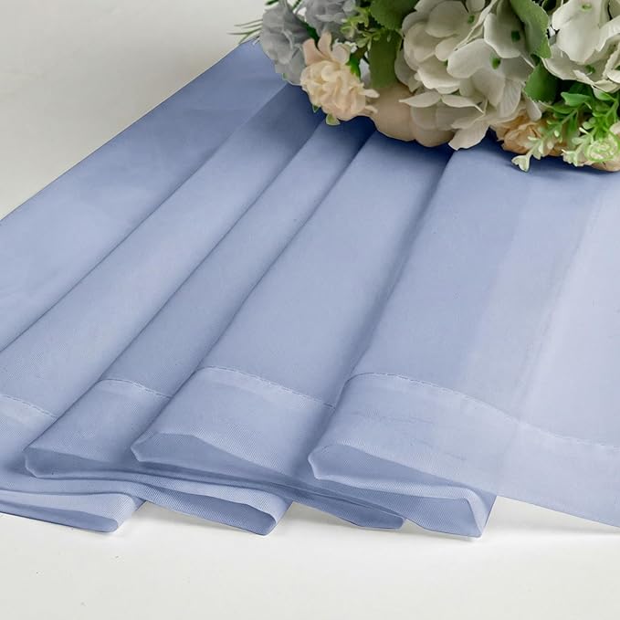Lecloud Denim Blue Sheer Curtains 90 Inches Long 2 Panels, Voile Rod Pocket Light Filtering Window Curtains for Living Room Bedroom Dining Room, Airy Drapes for Balcony, Each Panel 42" W x 90" L