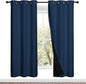 NICETOWN Moroccan Blue Full Shade Curtain Panels, Pair of Energy Smart & Noise Blocking Out Blackout Drapes for Dining Room Window, Thermal Insulated Guest Room Lined Window Dressing(42 x 72 inch)