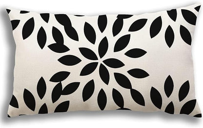 YCOLL Lumbar Pillow Covers 12x20 Set of 4, Modern Sofa Throw Pillow Cover, Decorative Outdoor Linen Fabric Pillow Case for Couch Bed Car, Black