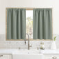 RYB HOME Blackout French Door Window Curtain Covering, Rod Pocket Thermal Insulated Privacy Non See Through Drapes for Bathroom Window, Width 29 by Length 45, Greyish Green, 2 Panels