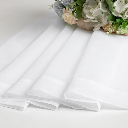 Aiyufeng White Sheer Curtains 90 Inches Long, Light Filtering Rod Pocket Solid Color Window Sheer Curtain Panels, Elegant Curtains & Drapes for Living Room, Bedroom 2 Panels (White, 59" W x 90" L)