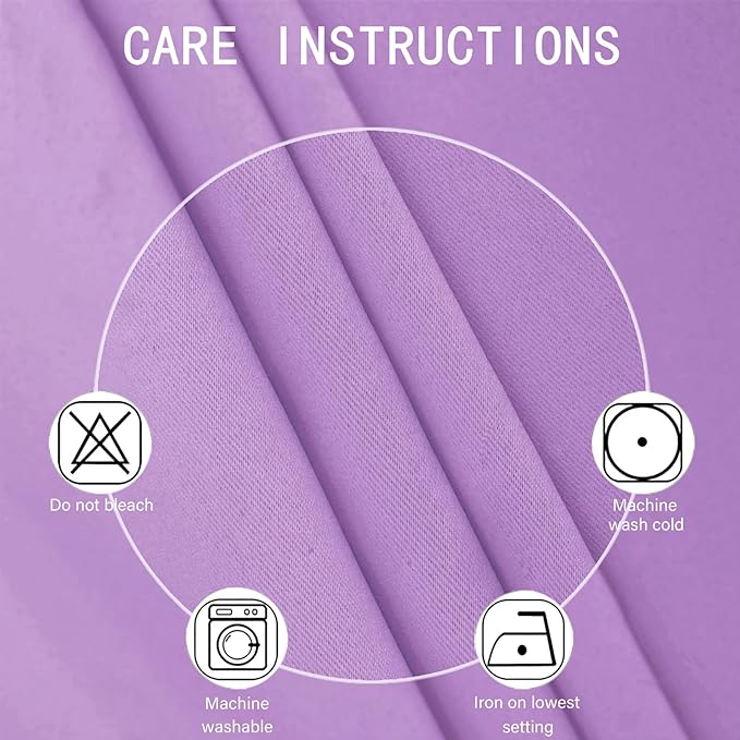 LEMOMO Blackout Curtains 52 x 120 Inch Long Lavender Curtains Set of 2 Panels Room Darkening Curtains for Bedroom and Living Room