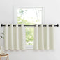 NICETOWN Natural Linen Room Darkening Curtain Valances for, Grommet Faux Linen Blend Short Curtains Thermal Insulated Window Tiers for Kitchen Over Sink, W52 x L30, Set of 2