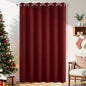 Joydeco Blackout Patio Sliding Door Curtains 84 Inches Long, Grommet Privacy Room Divider Curtains, Extra Wide Thermal Blackout Drapes for Bedroom Living Room (Burgundy Red, 100Wx84L, 1 Panel)