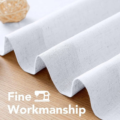 H.VERSAILTEX Living Room Linen Curtains Home Decorative Grommet Curtains Privacy Added Energy Saving Light Filtering Window Treatments Draperies for Bedroom, Bright White, 2 Panels, 52 x 72 - Inch