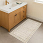 Washable 2x4 Beige Bathroom Rugs, Farmhouse Small Rugs for Entryway, Geometric Floral Design Non Slip Kitchen Floor Mats, Modern Home Décor, Low Pile & Soft Stain Resistant Carpet