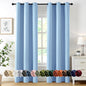 MIULEE Sky Blue Blackout Curtains for Bedroom Living Room 72 Inches Long 2 Panels, Thermal Insulated Room Darkening Drapes Solid Grommet Noise Reduction Light Blocking Window Treatments 40x72 Inch
