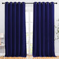 NICETOWN Blackout Curtains Panels for Bedroom - 3 Pass Microfiber Noise Reducing Thermal Insulated Solid Ring Top Blackout Window Drapes (2 Panels, 66 x 90 Inch, Navy Blue)
