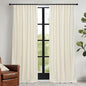 RYB HOME Cream Velvet Curtains 96 inch, Light Dimming White Window Curtains for Living Room Thermal Insulated Privacy Backdrop with Pleat Tape on Top for Bedroom, Ivory, W52 x L96 inch, 2 Panels
