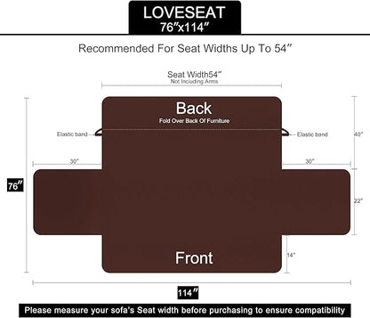 U-NICE HOME Loveseat Sofa Cover Reversible Couch Cover for Dogs with Elastic Straps Water Resistant Furniture Protector for Pets Couch Cover for 2 Cushion Couch (Loveseat, Khaki/Light Grey)