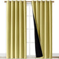 NICETOWN Total Shade Curtains and Draperies, Heavy-Duty Full Light Shading Drapes with Black Liner Backing for Villa/Hall/Dorm Window(Paler Yellow, Package of 2, 70 inches Wide x 95 inches Long)
