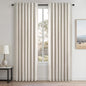 Topfinel 80 Inch Long Linen Blackout Curtains 2 Panels Set for Bedroom Back Tab Rod Pocket Pleated Boho Farmhouse Room Darkening Curtains for Sliding Glass Door,Cream Ivory, 52x80 in Length