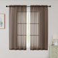 Sheer Chocolate Curtains for Bedroom Living Room 54 Inch Length 2 Panels Set, Solid Soft Airy Light Filtering Window Treatments, Modern Rod Pocket Drapes, Chocolate, 42" Wx54 L Inches