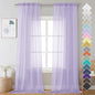 OVZME Lavender Sheer Curtains 96 Inches Long 2 Panels - Soft Light Filtering Window Sheer Panels for Living Room/Bedroom, Top Dual Rod Pocket, 1 Pair, Each 42Wx96L Inches