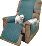 U-NICE HOME Recliner Chair Covers Reversible Chair Cover Pet Covers for Dogs with Elastic Straps Water Resistant Diamond Quilted (28''Recliner Oversized, Blue/Beige)