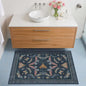Dark Blue 2x3 Small Rugs for Bathroom Non Slip, Washable Vintage Boho Insect Rug for Kitchen Floor, Entryway Indoor, Powder Room, House Decor Aesthetic, Low Pile Non Slip Carpet