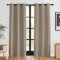 NICETOWN Blackout Window Curtains 80 inch Long, 2 Panels, 34 inch, Taupe, Grommet Top Room Darkening Thermal Insulated Solid Vertical Drapes for Bedroom/Kid Room