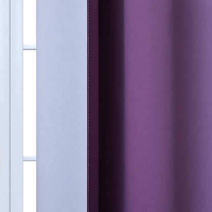 Yakamok Room Darkening Ombre Curtains 84 Inch Length, Purple and Greyish White Thermal Insulated Gradient Color Curtains,Light Blocking Grommet Window Drapes for Bedroom,62 Inch Width,2 Panels