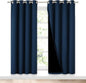NICETOWN Moroccan Blue Full Shade Curtain Panels, Pair of Energy Smart & Noise Blocking Out Blackout Drapes for Dining Room Window, Thermal Insulated Guest Room Lined Window Dressing(52 x 72 inch)