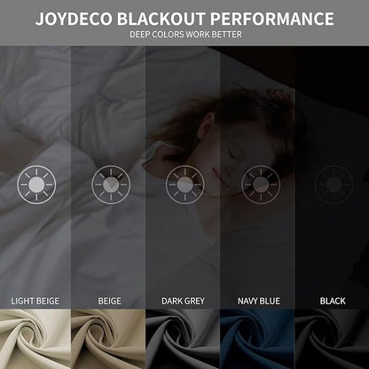 Joydeco Blackout Curtains 54 Inch Length 2 Panels Set, Thermal Insulated Long Curtains& Drapes 2 Burg, Room Darkening Grommet Drapes for Living Room Bedroom Window (W52 x L54 Inch, Peacock Blue)