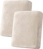 H.VERSAILTEX Velvet Stretch Couch Cushion Cover Plush Cushion Slipcover for Chair Loveseat Sofa Cushion Furniture Protector Seat Cushion Sofa Cover (2 Piece Medium Sofa Cushion Covers, Ivory)