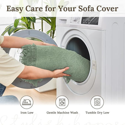 HOMERILLA Sectional Couch Covers for Sectional Sofa L Shaped Sofa Cover Blanket 2 Pieces L Shape Furniture Protector for Pets Dogs(Sage, Large)