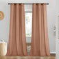 NICETOWN Linen Curtains for Windows 90 inch Long, Grommet Semi Sheer Vertical Drapes Privacy Added with Light Filtering for Doorway/Living Room, Terracotta, W42 x L90, 2 Pieces