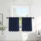 Pony Dance Short Drapesfor Kinchen, Half Drapes for Bathroom Window, Privacy Curtain Tiers for Basement Windows, loft Curtain Tiers for Bedroom, 34x36 Inch, Navy Blue, 2 Panels