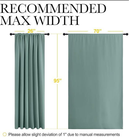 NICETOWN 2 Panels Blackout Curtains, Rod Pocket Thermal Insulated Drapess for Bedroom, Privacy Protection Easy-Care Heavy Duty Curtains for Living Room/Dining Room, W70 x L95 inches, Greyish Blue
