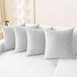 CaliTime Throw Pillow Covers Decorative 18 X 18 Inches Pack of 4 Cozy Chenille Cushion Cases for Couch Sofa Bed Living Room Home Moonbeam Gray