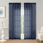 OWENIE Sheer Curtains 84 Inches Long 2 Panels Set, Sheer Navy Blue Curtains for Living Room Bedroom 59 Inch Extra Wide, Modern Voile Filmy Rod Pocket Drapes, 2 Pcs, Each 59 W x 84L, Navy Blue
