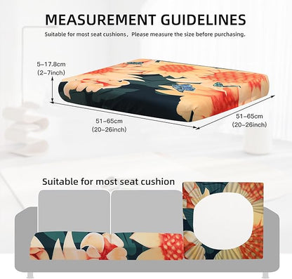 8Pcs Outdoor Cushion Covers, Patio Cushion Covers,Stretch Elastic Slipcovers, Replacement Washable & Reusable Furniture Protector for Patio Couch(Sunflower,8PCS)