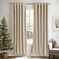 MIULEE Velvet Curtains 108 inches - Luxury Blackout Curtains for Bedroom Living Room Thermal Insulated Super Soft Window Drapes Rod Pocket & Back Tab, Beige, W52 x L108 inches, 2 Panels