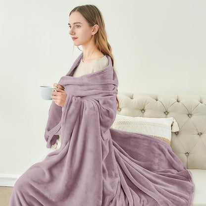 BEDELITE Fleece Blanket Dusky Violet Throw Blankets for Couch & Bed, Luxury Plush Cozy Fuzzy Blanket 50x60 inches, Super Soft Warm Lightweight Throw Blanket for Travel Camping