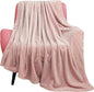 TOONOW Fleece Blanket Super Soft Cozy Throw Blanket 50" x 60", Lightweight Fuzzy Comfy Textured Flannel Blanket Winter Warm Plush Throw Blankets for Couch, Sofa, Bed, Light Pink