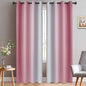 Yakamok Room Darkening Gradient Color Ombre Curtains 84 Inch Length, Thermal Insulated Grommet Window Drapes for Living Room/Bedroom (Pink and Greyish White, 2 Panels, 52x84 Inch)