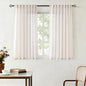 Natural Linen Curtains for Living Room Back Tab Modern Farmhouse Semi Sheer Natural Linen Curtains 45 inches Long 2 Panels Set Muted Neutral Window Curtain for Dining Room Bedroom 52x45