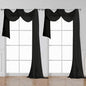 OWENIE Black Sheer Curtains 144 inch Extra Long, Elegant and Airy Drapes Translucent Window Treatments for Living Room/Bedroom, Black, 2 Panels=84" Wide