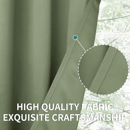 BGment Room Darkening Curtains 63 Inches Long - Grommet Thermal Insulated Drapes Window Treatment Curtains for Bedroom, 2 Panels, 52 x 63 Inch, Grass Green