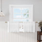 Nanspring Linen Textured White Curtains Window Toppers Valances Semi Sheer Linen Curtains 2 Panels Set Back Tab Rod Pocket Drapes for Kitchen Bedroom Small Short Window Cafe Decor 52x18