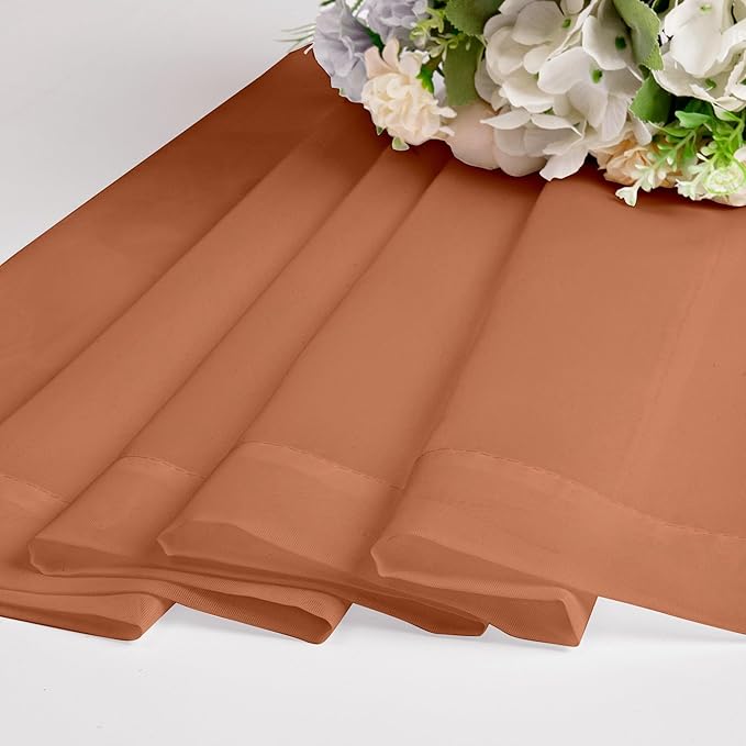 Chyhomenyc Sheer Orange Tier Curtains 24 Inch Length, Small Window Curtains Treatment for Bathroom Living Room Basement, Short Rod Pocket Cafe Curtain, 42W x 24L Inches, 2 Panels