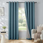 100% Blackout Shield Linen Blackout Curtains for Bedroom, Stone Blue Grommet Curtains for Living Room, Thermal Insulated Room Darkening Drapes for Nursery, Boho Home Decor, 50" W x 72" L, 2 Panels