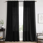 Nanspring Black 102 Inch Linen Curtains for Living Room Back Tab Rod Pocket Privacy Semi Sheer Light Filtering Curtains Simple Modern Soft Material Panel Drapes for Bedroom,2 Panels, 60x102
