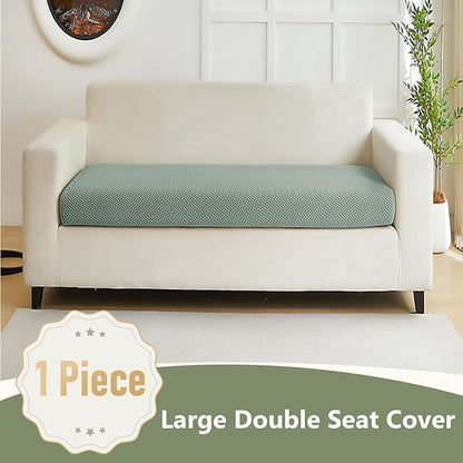 Couch Cushion Covers for Sofa Couch Covers Wear-Resistant Universal Sofa Cover Washable Stretch for Sectional Slipcovers (Texture-Green,Large Double Seat Cover)