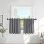 PONY DANCE Kitchen Curtains 36 inches Length - Half Curtain Tiers for Windows Decoration Rod Pocket Drapes Light Block for Kitchen/Bathroom, 42 W x 36 L, Silver Grey, Pack-2